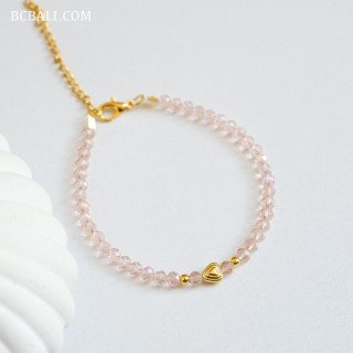 Crystal Beads Bracelet Love Charm Premium Handmade in Bali